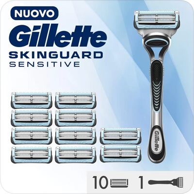 Gillette Skinguard Sensitive - Holicí strojek + Náhradní čepele 11 ks Gillette Skinguard Sensitive - Holicí strojek + Náhradní čepele 11 ks