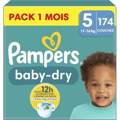 Pampers Baby-Dry Gr.5 Windeln - Auslaufsicher, Dermatologisch Getestet Pampers Baby-Dry Gr.5 Windeln - Auslaufsicher, Dermatologisch Getestet