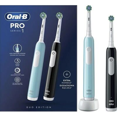 Oral B Pro Series 1 Duo Elektroniczna Szczoteczka do Zębów - Niebieska i Czarna - Szczoteczka elektryczna Oral B Pro Series 1 Duo Elektroniczna Szczoteczka do Zębów - Niebieska i Czarna - Szczoteczka elektryczna