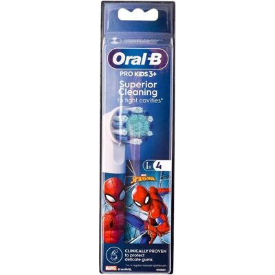 Oral B PRO Kids 3+ tandborsthuvuden - 4 st Spiderman Oral B PRO Kids 3+ tandborsthuvuden - 4 st Spiderman