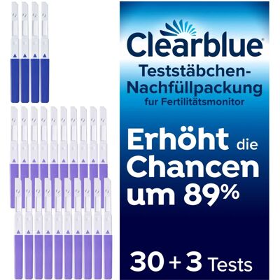 Clearblue Fruchtbarkeitsteststäbchen - 30+3 33 Stück Clearblue Fruchtbarkeitsteststäbchen - 30+3 33 Stück