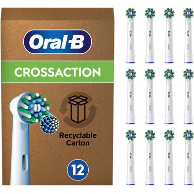 Oral-B CrossAction Elektrisk Tandbørstehoved - Hvid - 12 stk. Oral-B CrossAction Elektrisk Tandbørstehoved - Hvid - 12 stk.