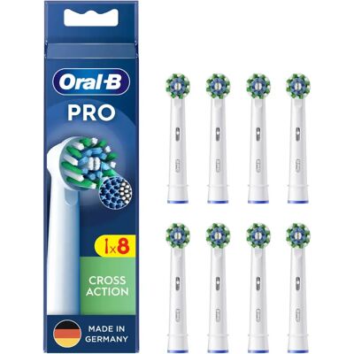 Oral-B Pro CrossAction Hovedbørste - 8 stk, Hvid Oral-B Pro CrossAction Hovedbørste - 8 stk, Hvid