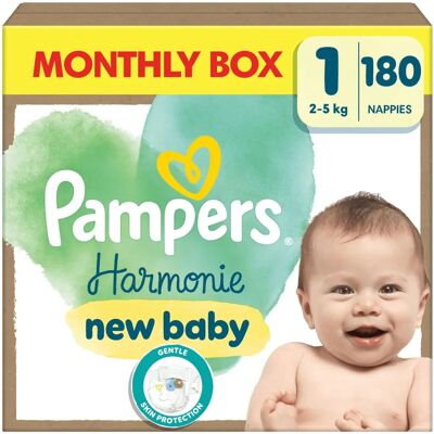 Pampers Harmonie Noworodek rozmiar 1 (2-5 kg) - 180 szt. Pampers Harmonie Noworodek rozmiar 1 (2-5 kg) - 180 szt.