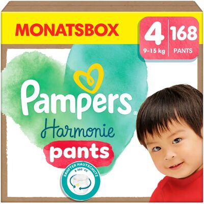 Pampers Harmonie Taille 4 Couches - 168 pièces - Publicité Pampers Harmonie Taille 4 Couches - 168 pièces - Publicité