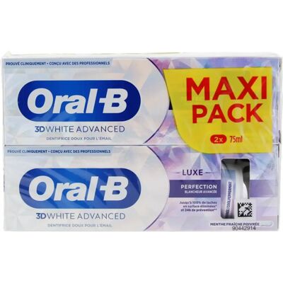 Oral-B 3D White Advanced Luxe Perfection Tandpasta - 2 x 75ml Oral-B 3D White Advanced Luxe Perfection Tandpasta - 2 x 75ml