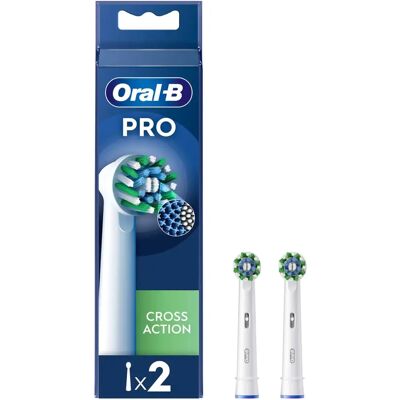 Oral-B CrossAction White Toothbrush Head - Pack of 2 Oral-B CrossAction White Toothbrush Head - Pack of 2