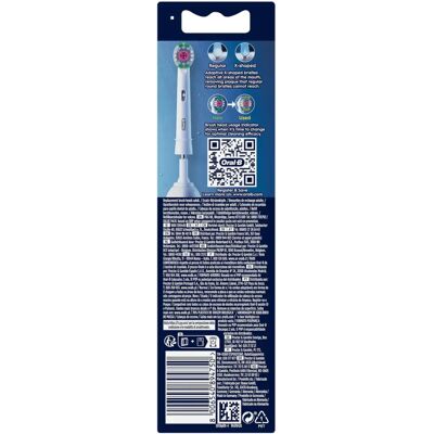 Oral-B Pro 3D X-Shaped Bristle & Unique Polishing Cup Pack of 4 Oral-B Pro 3D X-Shaped Bristle & Unique Polishing Cup Pack of 4