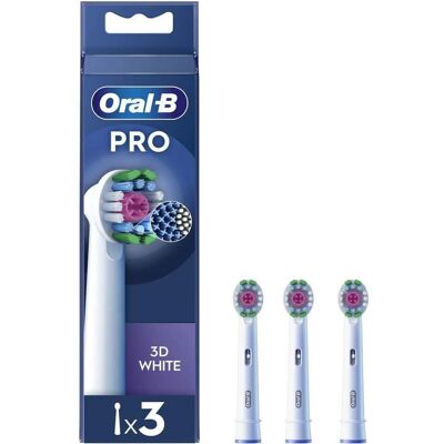 Tête de Brossette Oral B Pro 3D White - 3 pièces - Publicité Tête de Brossette Oral B Pro 3D White - 3 pièces - Publicité
