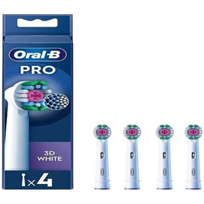 Końcówki wymienne Oral-B Pro 3D White - Zestaw 4 Końcówki wymienne Oral-B Pro 3D White - Zestaw 4