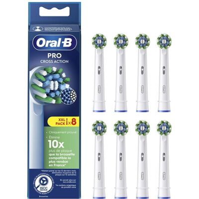 Têtes de brosse Oral-B Pro Cross Action lot de 8 - Publicité Têtes de brosse Oral-B Pro Cross Action lot de 8 - Publicité
