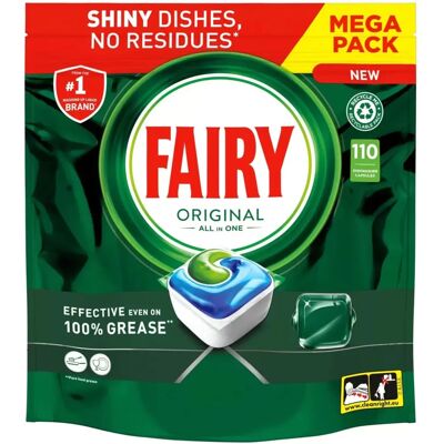 Fairy All-In-1 Dishwasher Tablets - 110 Tablets - Original - Effective Even On Dried Fairy All-In-1 Dishwasher Tablets - 110 Tablets - Original - Effective Even On Dried