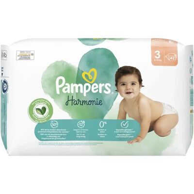 Pampers Harmonie taille 3 (6-10 kg) - 42 pcs. Publicité Pampers Harmonie taille 3 (6-10 kg) - 42 pcs. Publicité