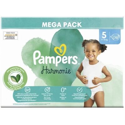 Pampers Harmonie 70 Couches Taille 5 - Couches - Publicité Pampers Harmonie 70 Couches Taille 5 - Couches - Publicité