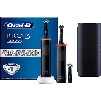 Oral-B Pro Series 3 Plus Edition Duo Elektrische Zahnbürste - Zahnbürste mit 8 Aufsteckbürsten Oral-B Pro Series 3 Plus Edition Duo Elektrische Zahnbürste - Zahnbürste mit 8 Aufsteckbürsten