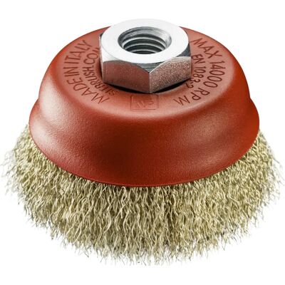 Brosse SIT TE80 - Fil de acier ondulé pour métal, bois, pierre - Publicité Brosse SIT TE80 - Fil de acier ondulé pour métal, bois, pierre - Publicité