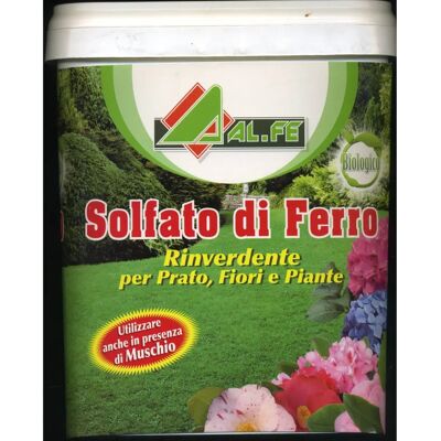Fertilizzante Solfato di Ferro Alfe Natura 5kg - Acidificatore del Suolo & Controllo Muschio Fertilizzante Solfato di Ferro Alfe Natura 5kg - Acidificatore del Suolo & Controllo Muschio