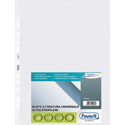 Hojas protectoras de polipropileno Favorit 250x350mm - Pack de 25 Hojas protectoras de polipropileno Favorit 250x350mm - Pack de 25