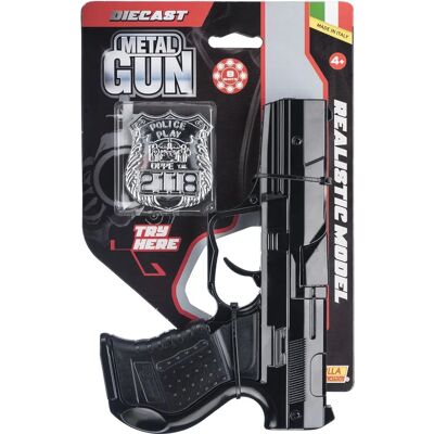 Villa Giocattoli - Pistola Polizia Nera 8 Colpi - Giocattolo Villa Giocattoli - Pistola Polizia Nera 8 Colpi - Giocattolo