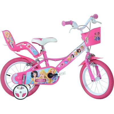 Bici per bambini Dino Principessa - Rosa, 14 pollici, Regolabile, con rotelle Bici per bambini Dino Principessa - Rosa, 14 pollici, Regolabile, con rotelle