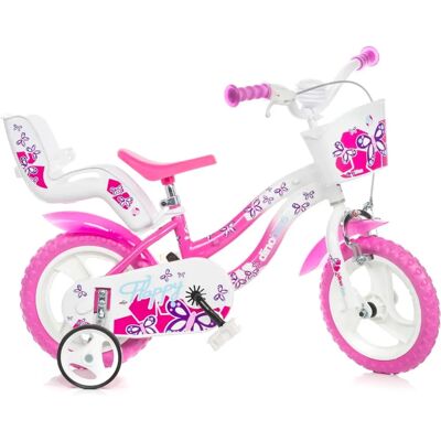 DINO Girl's Pink and White 12 inch Bicycle - Bicycle DINO Girl's Pink and White 12 inch Bicycle - Bicycle