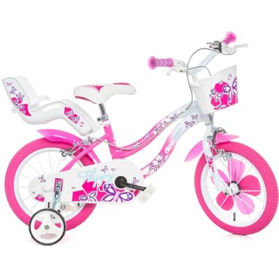 DINO BIKES Bicicletta Rosa 14" Flappy per Bambini 4-7 anni DINO BIKES Bicicletta Rosa 14" Flappy per Bambini 4-7 anni