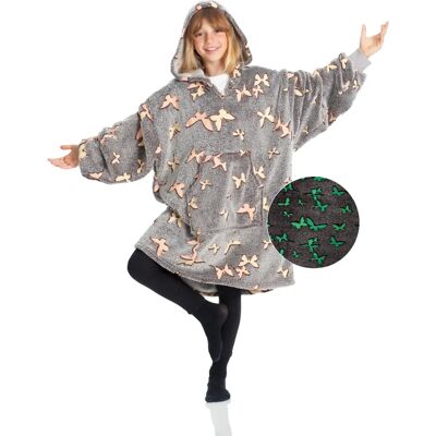 Kanguru 1304 Filtfilt - Barn Glow-in-the-Dark Polyester Grå, Rosa Kanguru 1304 Filtfilt - Barn Glow-in-the-Dark Polyester Grå, Rosa