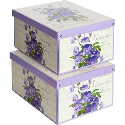 LAVATELLI Modelo 49x40xh24 cm Cajas de almacenaje violetas para armario - Organizadores de armario LAVATELLI Modelo 49x40xh24 cm Cajas de almacenaje violetas para armario - Organizadores de armario