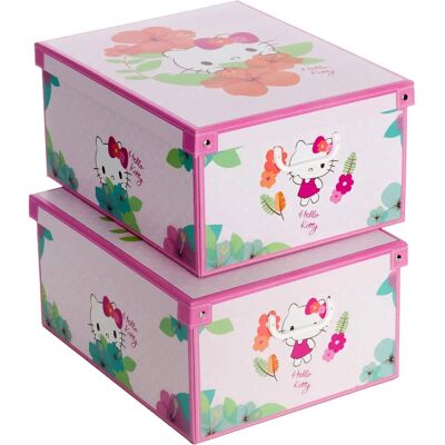 LAVATELLI Juego de 2 cajas de almacenamiento - organizador de armario LAVATELLI Juego de 2 cajas de almacenamiento - organizador de armario