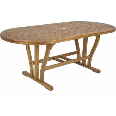 Mesa de exterior extensible ovalada de madera de acacia - 150-200cm Mesa de exterior extensible ovalada de madera de acacia - 150-200cm