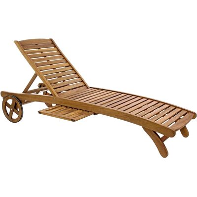 Letto da giardino Bizzotto - Acacia regolabile con ruote Letto da giardino Bizzotto - Acacia regolabile con ruote