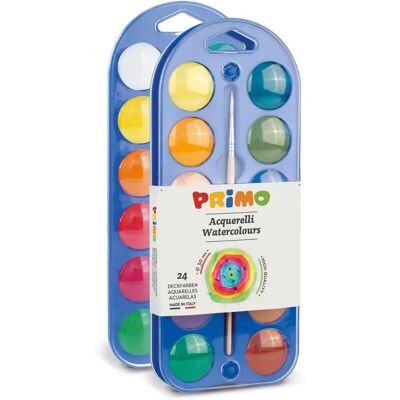 Primo Akvarelová paleta - 24 barev, Ø 30mm - Vícefarebná Primo Akvarelová paleta - 24 barev, Ø 30mm - Vícefarebná