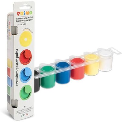 Primo 253TB6E Peinture pour affiches - 6 pcs, 25 ml, Multicolore - Publicité Primo 253TB6E Peinture pour affiches - 6 pcs, 25 ml, Multicolore - Publicité