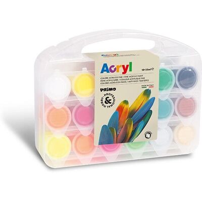Primo 416TB18ASP Acrylfarben-Set - 18 Farben, 25ml Primo 416TB18ASP Acrylfarben-Set - 18 Farben, 25ml