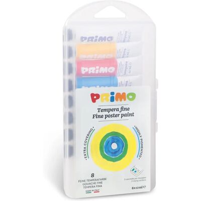 Primo 8 Tubes de Gouache - Couleurs Vives pour Divers Supports - Publicité Primo 8 Tubes de Gouache - Couleurs Vives pour Divers Supports - Publicité