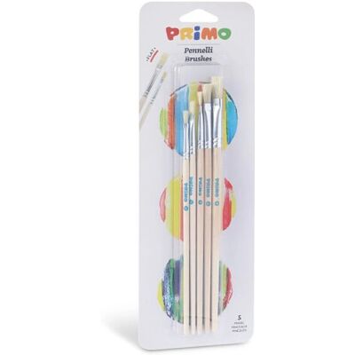 Primo 1241BPQ Kunstenaarsverfpenseelset - Platte Zijde, 5 stuks Primo 1241BPQ Kunstenaarsverfpenseelset - Platte Zijde, 5 stuks