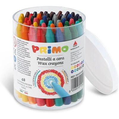 Primo 0503PC48E Bunt Wachsmalstifte - 12 lebendige Farben, 48 Stück Primo 0503PC48E Bunt Wachsmalstifte - 12 lebendige Farben, 48 Stück