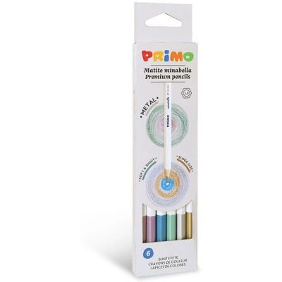 Primo 5252MINAB6M Metaliczne Kolorowe Kredki - Kredka Primo 5252MINAB6M Metaliczne Kolorowe Kredki - Kredka