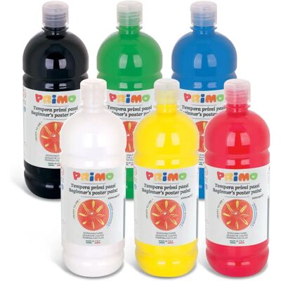 PRIMO 204BR1000ASS Tempera lavable - 6 couleurs primaires PRIMO 204BR1000ASS Tempera lavable - 6 couleurs primaires