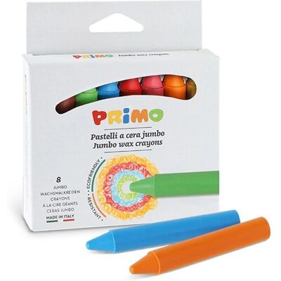 Primo Zestaw 8 dużych kredek woskowych - Jumbo Primo Zestaw 8 dużych kredek woskowych - Jumbo
