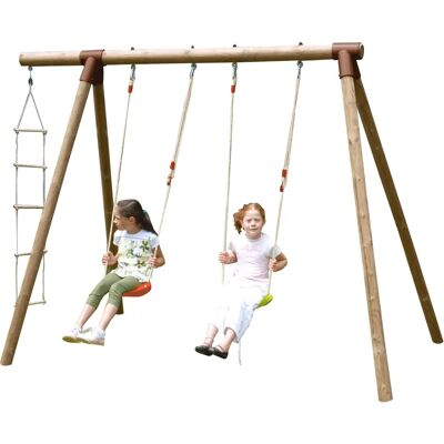 Set altalene doppie in legno - Parco giochi per bambini Set altalene doppie in legno - Parco giochi per bambini