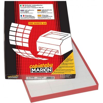 Markin X210C519RO Étiquette pour imprimante rouge autocollante - Étiquette pour imprimante - Publicité Markin X210C519RO Étiquette pour imprimante rouge autocollante - Étiquette pour imprimante - Publicité