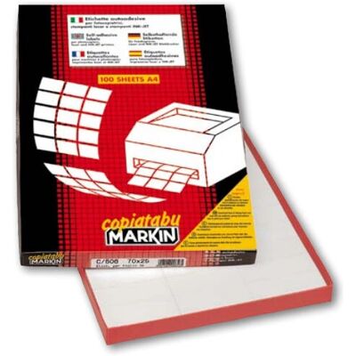 Markin C578 Weiße Selbstklebende Rechtecketiketten - Etiketten Markin C578 Weiße Selbstklebende Rechtecketiketten - Etiketten