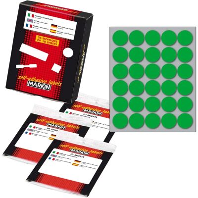 Etiquetas Redondas Verdes Permanente Markin X10007VE - Label Etiquetas Redondas Verdes Permanente Markin X10007VE - Label