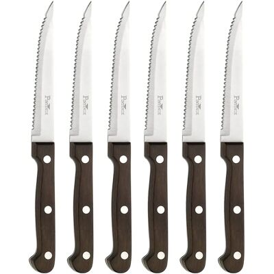 PINTINOX P.Wood Steakmesser - Edelstahl, Pakkaholz, 6 Stück PINTINOX P.Wood Steakmesser - Edelstahl, Pakkaholz, 6 Stück