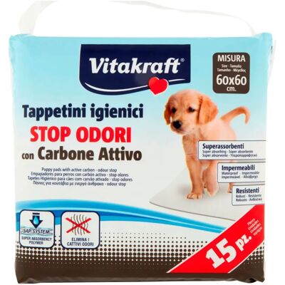 Vitakraft Alfombrillas Higiénicas para Perros y Gatos - Carbón Activo, 15 Pz Vitakraft Alfombrillas Higiénicas para Perros y Gatos - Carbón Activo, 15 Pz