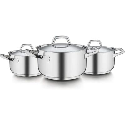 Ensemble de Casseroles Chef Line de Barazzoni - Acier Inox - 6 Pièces Ensemble de Casseroles Chef Line de Barazzoni - Acier Inox - 6 Pièces
