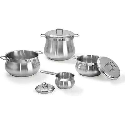 Barazzoni Tummy Batteria 7 Piezas - Juego de Ollas Barazzoni Tummy Batteria 7 Piezas - Juego de Ollas