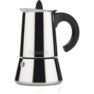 Barazzoni - Cafetière Inox 6 Tasses - Convient à l'induction Barazzoni - Cafetière Inox 6 Tasses - Convient à l'induction