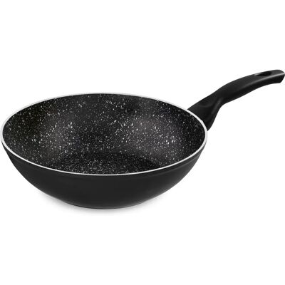 Barazzoni - Dolomitica Extra Black Wok de Mango Largo - Ø28cm - Aluminio Forjado Barazzoni - Dolomitica Extra Black Wok de Mango Largo - Ø28cm - Aluminio Forjado